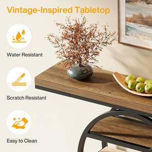 Consolle da 120 cm, <span class=keywords><strong>Tavolo</strong></span> da Ingresso Industriale a 6 Livelli con Ripiani Contenitori, <span class=keywords><strong>Tavolo</strong></span> Stretto da Divano con Struttura in Metallo Geometrico - Product Image 3