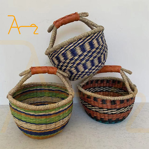 <span class=keywords><strong>Panier</strong></span> tissé à la main aux algues d'Asie du sud-est éléments africains ins style décoration pique-nique <span class=keywords><strong>panier</strong></span> fourre-tout <span class=keywords><strong>panier</strong></span> de rangement de bureau - Product Image 1