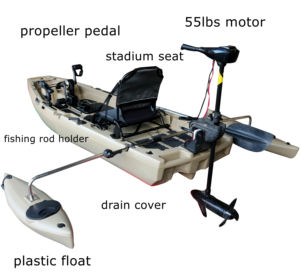 Kayak câu cá mô-đun Viking thiết kế mới 2,96m dành cho 1 người, có bàn đạp, có thể tháo rời, gấp gọn, kèm mô tơ điện 12V VK - Product Image 4