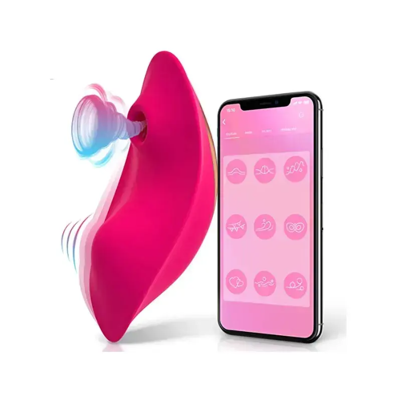 Amazon hot sales Wireless Long Distance Phone APP Control vibratore clitoride Sucker in 9 modalità di vibrazione e 9 modalità di aspirazione