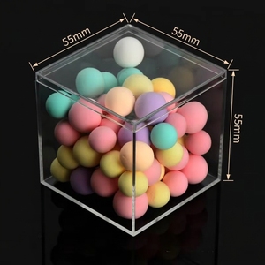 Caja Cuadrada de Acrílico Transparente para Alimentos con Tapa, para Dulces de Boda, Recuerdos de Baby Shower, Regalos al por Mayor, Libre de BPA, con Logotipo Personalizado - Product Image 4