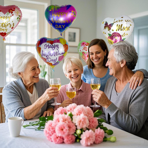 Wholesale Heart Shape Foil <b>Balloons</b> Printed Design Feliz Dia Mama Globos for Mother's Day Party Decoration - Product Image 3