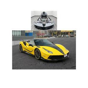 Kit de carrocería Facelift para Ferrari <span class=keywords><strong>488</strong></span>, actualización a Ferrari <span class=keywords><strong>Mansory</strong></span> MSY, parachoques delantero y trasero de fibra de carbono, faldones laterales. - Product Image 1