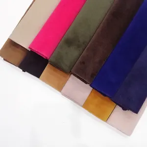 Solid Soft and Elastic Faux Suede Fabric Materials Knitted Backing for Shoes/Bag/Clothing/DIY Accessories