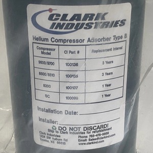 Filtre adsorbant pour compresseur d'hélium Clark Industries 1020822806 – Support pour l'entretien industriel - Product Image 2