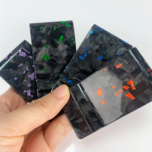 Titular de la tarjeta de crédito/ID de fibra de carbono Delgado ultrafino de moda para hombres y clip de dinero único forjado azul púrpura verde rojo diseño - Product Image 6