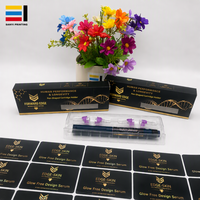 Boîte en papier personnalisée pour porte-cartouche en forme de stylo, noir et or, avec fenêtre transparente, conception gratuite, vente en gros OEM