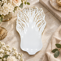 Assiette de présentation décorative de luxe Wojia en plastique écologique en forme de chou, style américain moderne, pour mariage, banquet, hôtel, événement