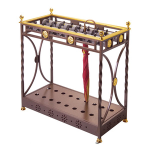 Soporte para paraguas con cerradura, 36 piezas, dorado, moderno, para vestíbulo de hotel y campo de golf - Product Image 4