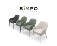SIMPOLIFESTYLE Mobilier d'extérieur moderne haut de gamme Table de jardin de luxe Fauteuil de balcon en aluminium Tissu SIVA résistant aux UV