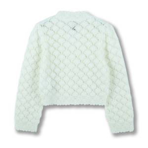 2025 personnalisé OEM & ODM dames élégant automne hiver col en V manches bouffantes <span class=keywords><strong>Cardigan</strong></span> boutons en métal pull - Product Image 3