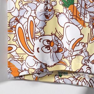 Usine en gros hommes mi-hauteur rose boxeurs 1 pièce jaune dessin animé impression glace soie soyeux respirant sous-vêtements tricoté tissu - Product Image 3