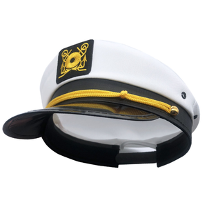 Esta gorra de uniforme de cubierta azul Marino presenta bordado y un parche de insignia perfecto para el <span class=keywords><strong>sombrero</strong></span> de capitán de fiesta - Product Image 1