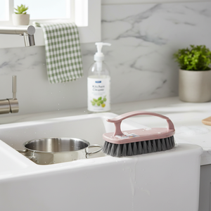 High Quality Plastic <b>Scrub</b> <b>Brush</b> Hard Fibre Cleaning Dish <b>Brush</b> for Kitchen Dispensing Kitchen Cleaner - Product Image 3