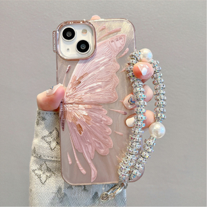 Custodia per Cellulare Stile Ins con Farfalla <span class=keywords><strong>Rosa</strong></span> Elettroplaccata, Antiurto e Protettiva per <span class=keywords><strong>iPhone</strong></span> 17 16 15 <span class=keywords><strong>Pro</strong></span> <span class=keywords><strong>Max</strong></span> - Product Image 4