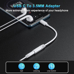 New Bee <span class=keywords><strong>USB</strong></span> Type <span class=keywords><strong>C</strong></span> à 3.5mm <span class=keywords><strong>Adaptateur</strong></span> audio TPE Gainé <span class=keywords><strong>Adaptateur</strong></span> de prise casque pour Samsung Android iPad Téléphones mobiles - Product Image 2