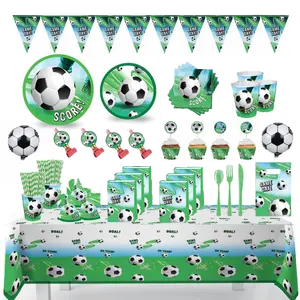 Набор посуды на тему футбола, детская любовь, футбол, украшение для дня рождения, бумажная тарелка, чашка, салфетка, Набор принадлежностей