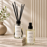 AIKUN Source Factory Coffret Cadeau Luxe Personnalisé Huile Essentielle Naturelle Diffuseur à Bâtonnets Longue Durée et Ensemble de Bougies Parfumées