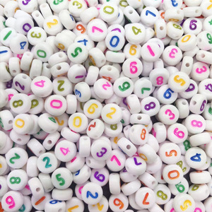 Perles en acrylique lettres et chiffres, 500g, rondes, pour la fabrication de bracelets, accessoires de bijoux DIY pour l'éducation précoce des enfants - Product Image 3