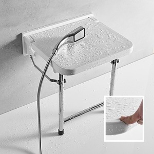 Tomato <b>Folding</b> Bathroom <b>Stool</b> 410x365x475mm Stainless Steel Wall Mounted Shower Bench For Elderly And Pregnant - Product Image 3