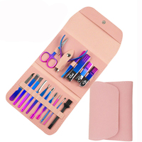 Portable Toe Nail Care Tools Kit de toilettage en acier inoxydable Voyage Beauté Rose Violet Manucure Pédicure Nail Kit Pour Hommes et Femmes
