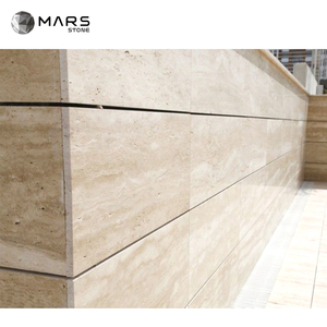 Venta al por mayor de piedra natural luz beige travertino azulejos Turquía blanco travertino Panel de pared de mesa travertino <span class=keywords><strong>Deco</strong></span> losas baldosas de suelo - Product Image 1
