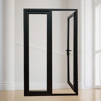 Porte vitrée pleine hauteur en alliage d'aluminium, insonorisée et isolante pour chambre, fenêtres et portes en aluminium, porte métallique