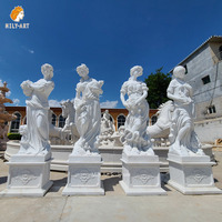 MILY Life Size White Marble Four Season Goddess Sculpture Statue for Outdoor Park Garden Decoration