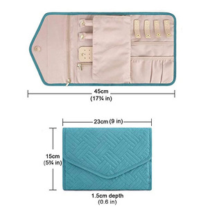 Wholesale <strong>Jewellery</strong> Roll <strong>Organiser</strong> Folding Portable <strong>Travel</strong> Jewelry Box Ring Necklaces Bracelets Earrings Jewelry Storage Bag - Product Image 5