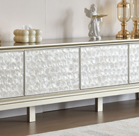Table basse de salon moderne française, dorée, minimaliste, avec décoration coquillage artistique, pour petit appartement, en bois et marbre, durable, pour la maison