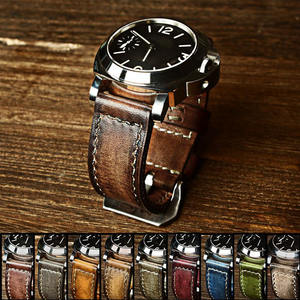 حزام ساعة جلد باهت سريع الإصدار مصنوع يدويًا من الجلد مخصص مخيط يدويًا كلاسيكي فاخر للرجال ناعم 10 ، - Product Image 2