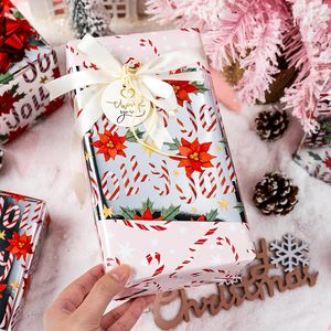 Christmas Wrapping Paper Metallic Foil Poinsettia Candy Cane Floral Gift <b>Wrap</b> Roll 46.8 Square Feet Anti Curl - Product Image 5