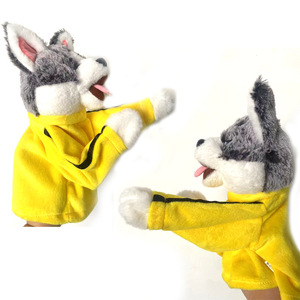 Mới đến trận chiến điện Kung Fu Husky Găng tay đấm bốc Thú nhồi bông con chó đấm bốc tương tác tay con rối đồ chơi - Product Image 1