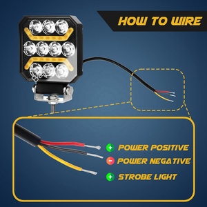 10LED travail lampe <span class=keywords><strong>camion</strong></span> 4 pouces LED travail lumière Cob bandes rouge jaune stroboscopique feux de Position lumière latérale tout-terrain Luce Led Para <span class=keywords><strong>Camion</strong></span> - Product Image 4