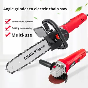 220V Elektrowerkzeuge 980W 2-in-1 Elektrischer Winkelschleifer zu Kettensäge Tragbare Einhand-Elektrosäge für Holz Obstbaum-Beschneidung - Product Image 1