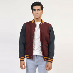 เสื้อแจ็คเก็ต Letterman Varsity รุ่นสั่งทำพิเศษ ปี 2026 สำหรับผู้ชาย สวมใส่สบายๆ  ปักลายนูน  ปักลายเชนิลล์  เสื้อแจ็คเก็ตสปอร์ตบอมเบอร์ Varsity - Product Image 1