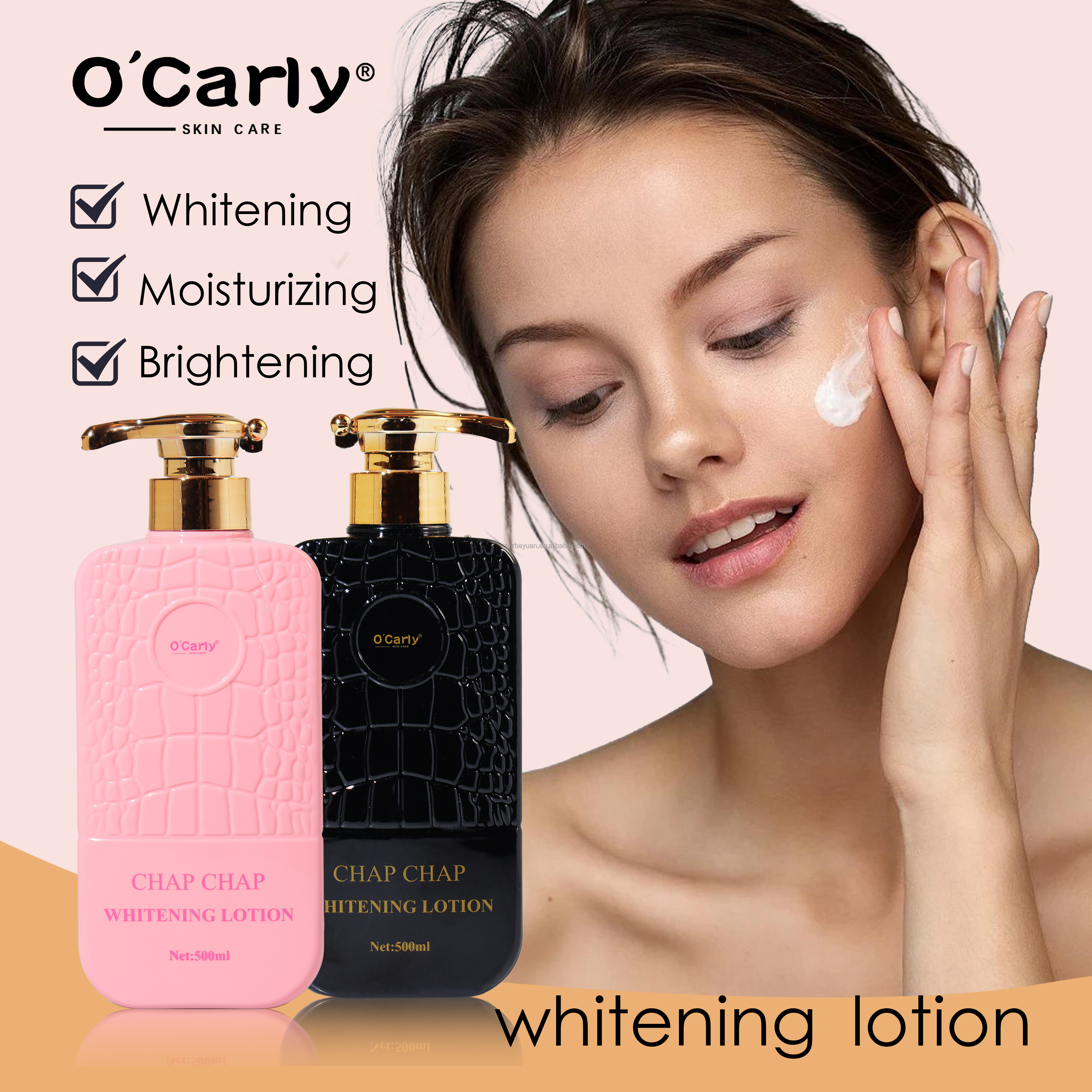 O'Carly Custom Logo CHAP CHAP Whitening Body Lotion 500ml Moisturizing Anti-Aging Acne & Skin Lightening Collagen & Glycerin