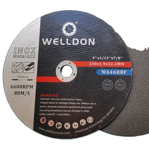 Pabrik Profesional Abrasive Die Grinder 9 Inch Rail Cutting Disc untuk Penggiling