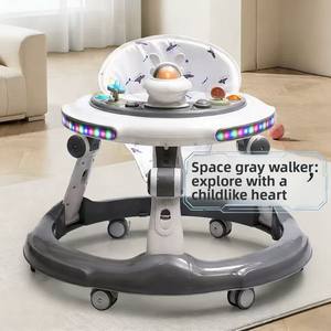 Chaise haute pour bébé réglable en hauteur, anti-basculement, pliable, en plastique, 0-3 ans, 6-18 mois, chaise à pousser pour apprendre à marcher, marcheur pour bébé - Product Image 3