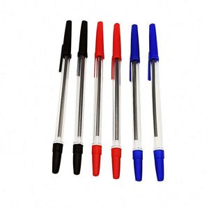 Transparent Tube Simple Plastic Logo 1.0Mm Custom Bulk <b>Cheap</b> Promotional Ballpoint Pen for Office School Student Writing - Product Image 2