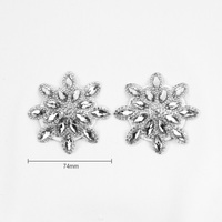 Autocollant personnalisé de luxe avec gros diamant et pétale irrégulier pour le corps brillant argent strass cache-tétons sexy réutilisable pour femmes