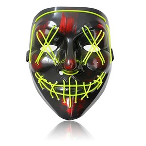 Fábrica China Máscara Led de Halloween Máscara de miedo iluminada para disfraz de Cosplay de Halloween y suministros para fiestas - Product Image 3