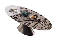 Table à manger ovale en pierre naturelle de style italien moderne haut de gamme, luxe pour la maison, le bureau et l'hôtel