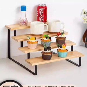 <b>Desktop</b> <b>Shelf</b> 3 Tier Wood Metal Frame Storage Rack For Perfume Cosmetics Makeup Organizer Rectangular Standing Type - Product Image 4