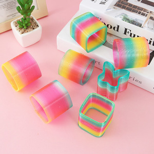 New Hot Selling Plastic Rainbow Colorful Large Jumbo for <strong>Slinkying</strong> Spring Coil Oil <strong>Toy</strong> for Stress Relief - Product Image 1