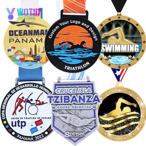 निर्माता मुक्त डिजाइन कस्टम सिंक्रनाइज़ तैराकी बच्चों क्लब धातु पदक खेल महासागर पदक