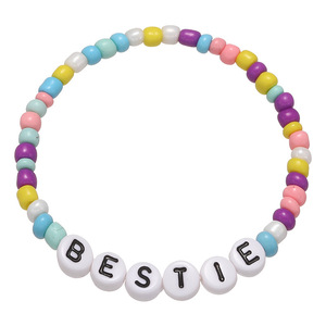 Cuentas de semillas, pulseras de cuentas coloridas, pulsera encantadora de la suerte BFF, joyería hecha a mano, Letra de cristal, venta al por mayor, moda para niñas, <span class=keywords><strong>Jade</strong></span> - Product Image 4