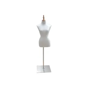 New Arrival Fabric Upper Body Female Headless Mannequin With Square Base