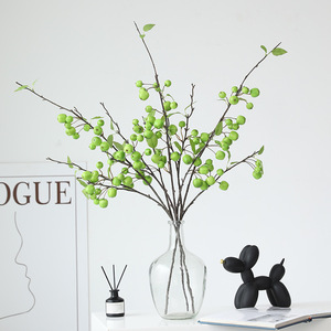 Mona Little Apple 1015 Branche de fruit artificielle verte 78cm Fleur en soie Décoration d'intérieur Accessoires de mariage - Product Image 1