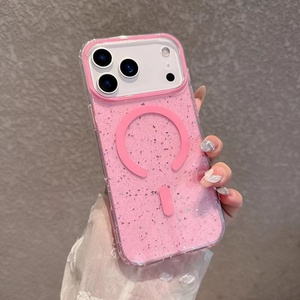 Nueva Funda Magnética Transparente con Purpurina para iPhone 17 Air 16 15 14 Pro Max, con Lámina Dorada, Resina IMD y TPU, Antigolpes - Product Image 3